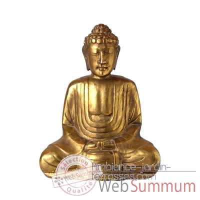 Bouddha assis finition doree 25 cm Bali -BSch25G