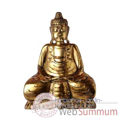 Bouddha assis finition doree 50 cm Bali -BSch50G