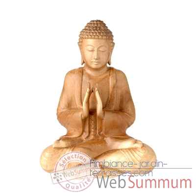 Bouddha deux mains 20 cm Bali -BGHa20