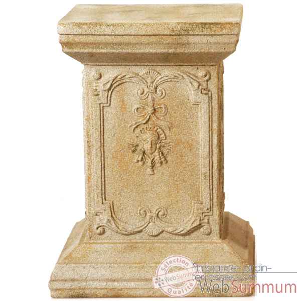 Piedestal et Colonne-Modèle Queen Anne Podest, surface pierre romaine combinés avec du fer-bs1002ros/iro