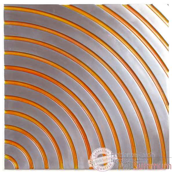 Decoration murale-Modele Concentric Wall Panel Junior, surface metal aluminium patine or-bs2397alu/or