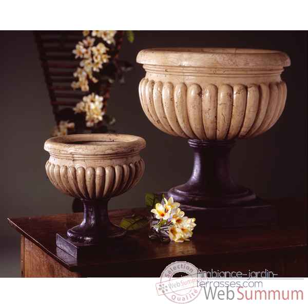 Vases-Modele Bath Urn, surface pierres romaine combines au fer-bs3094ros/iro