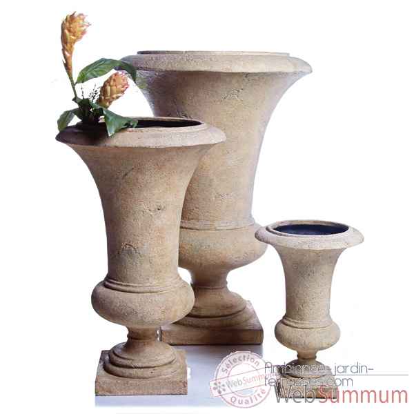 Vases-Modele Empire Urn    medium, surface pierre romaine-bs3116ros