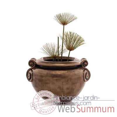 Vases-Modèle Vigan Planter Junior, surface bronze avec vert-de-gris-bs3213vb