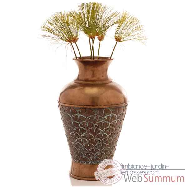 Vases-Modèle Ginko Vase, surface bronze avec vert-de-gris-bs3263vb