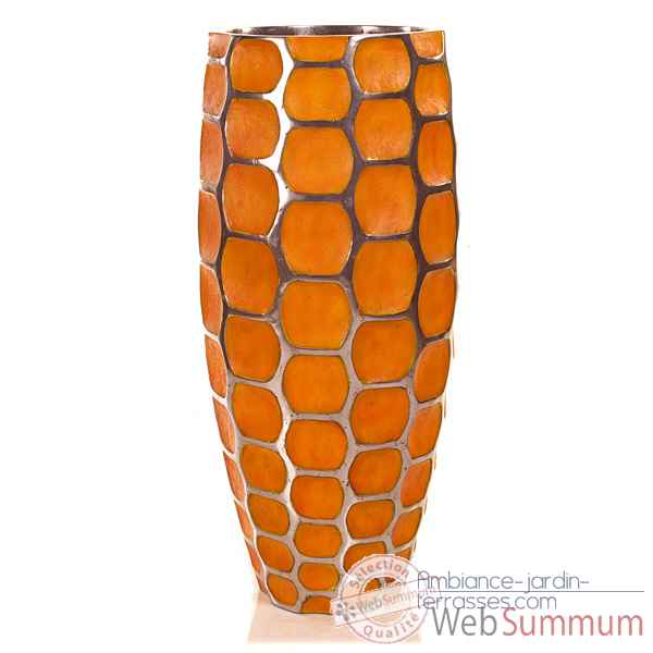 Vases-Modèle Mando Vase, surface aluminium avec patine or-bs3354alu/org