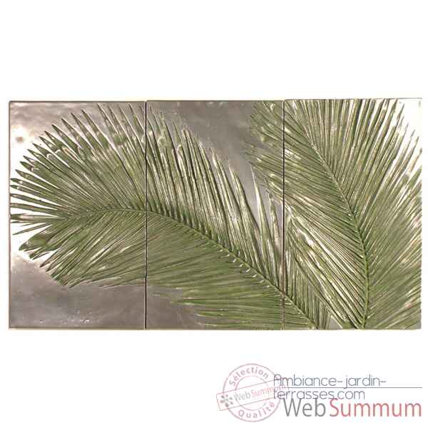 Décoration murale-Modèle Palm Triptych, surface aluminium-bs4128alu