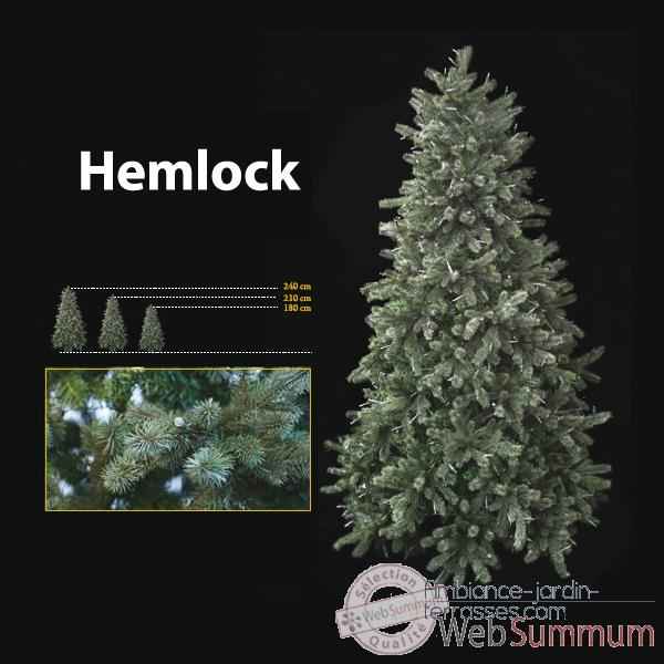 Sapin de Noel 210 cm Professionnel Hemlock Downswept Pine Tree 600 lumieres Vert