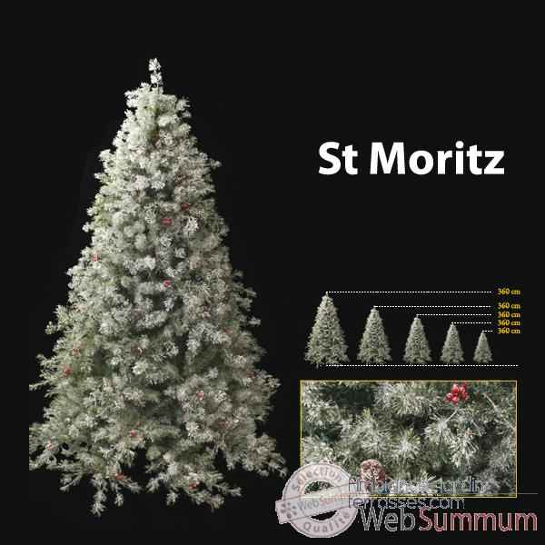 Sapin de Noel 180 cm Professionnel St Moritz Winter Tree 300 lumieres White-Berry