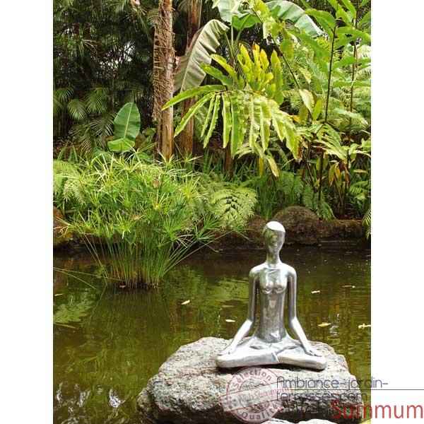 Video Sculpture Yoga Meditation Pose, aluminium -bs1511alu