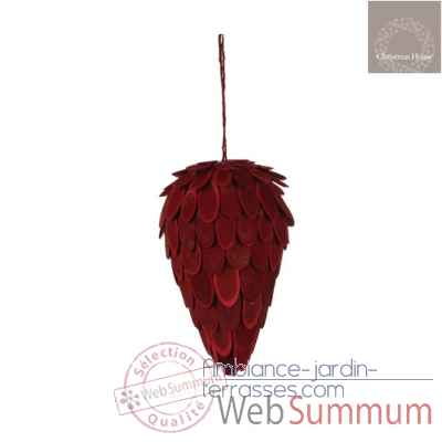 Ornement pomme de pin l22 rouge -105281