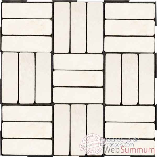 4 Dalles clipsables rectangles blancs a l'italienne Fabulous Garden -SM102088