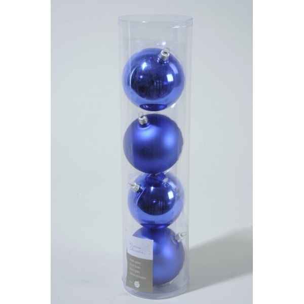 Boules machine uni brill-mat 100mm bleu de cobalt Kaemingk -141567