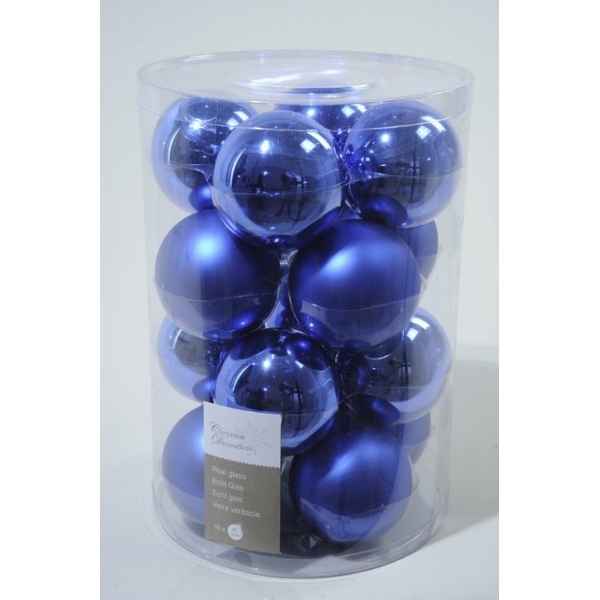 Boules machine uni brill-mat 80mm bleu de cobalt Kaemingk -140725