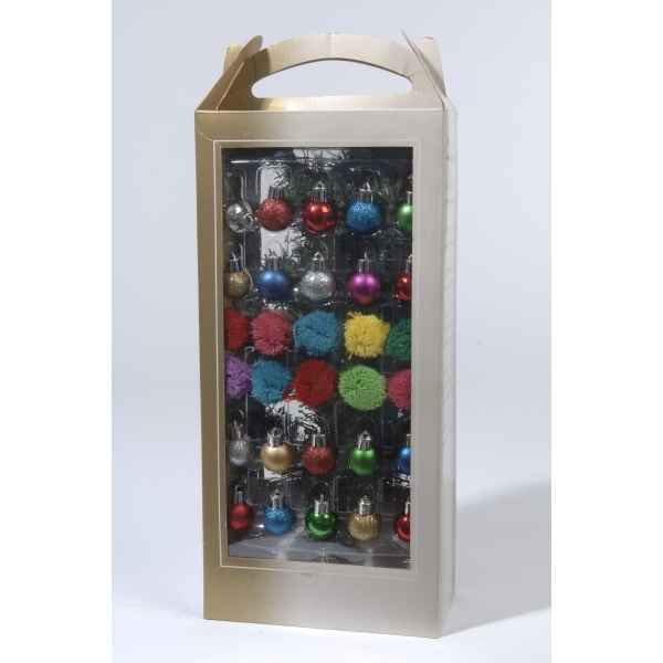 Sapin mini avec decoration 20 boules et 10 pompons Everlands -NF -683374