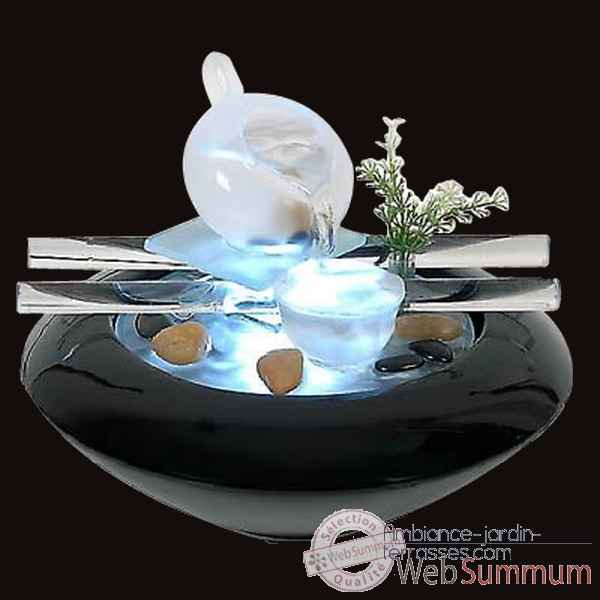 Fontaine d\'interieur \"tea time\" avec eclairage led Produits Zen -SCFV01