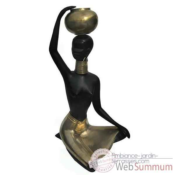 Statuette femmes africaine en bronze -BRZ08-33
