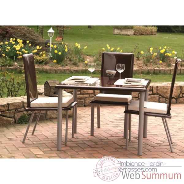 Table carree Art Mely pieds inox -AM002