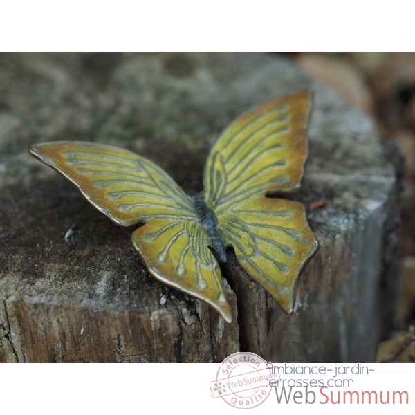 Papillon jaune patine a chaud bronze -HW1824BRW-HP