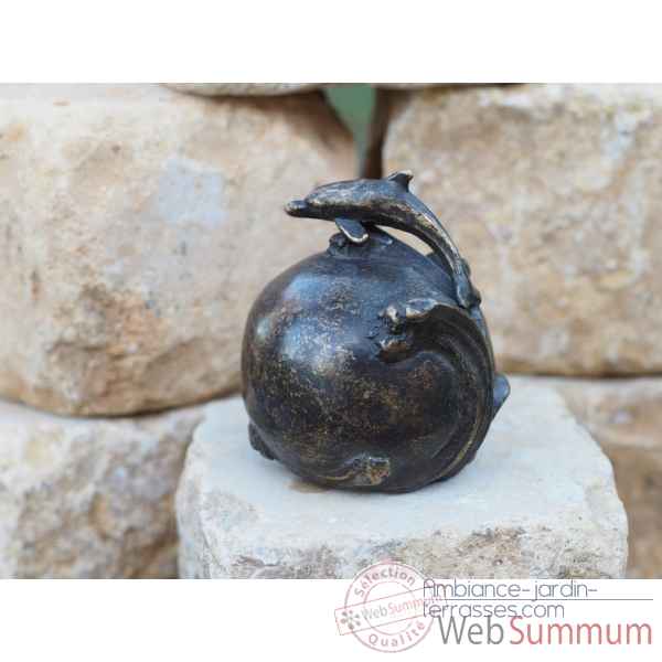 Petite urne avec dauphin Thermobrass -FV0368BRW-B