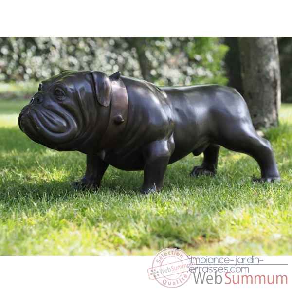 Statue bronze chien bouledogue -B97078
