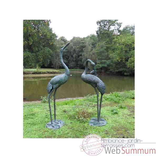 Statue bronze cranebird 1,52 m, -B571-1