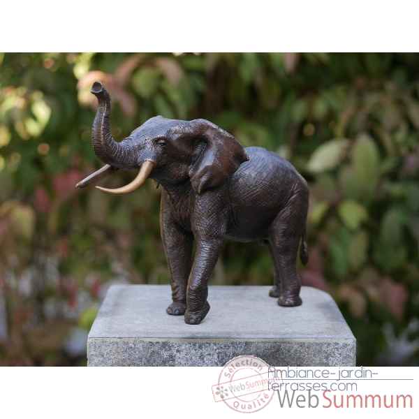 Statuette elephant l. 36 cm bronze -AN1310BR-B
