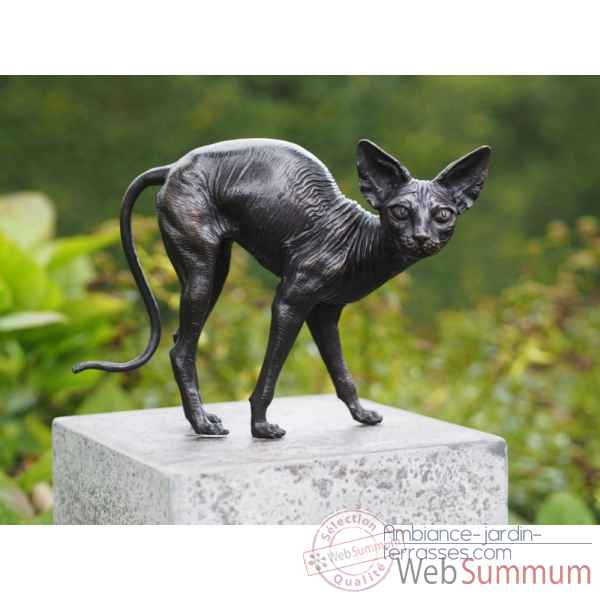 Statuette bronze chat sphinx assis 22cm