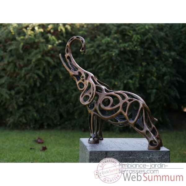 Statuette elephant sculpture en fil de fer bronze -AN2568BR-HP
