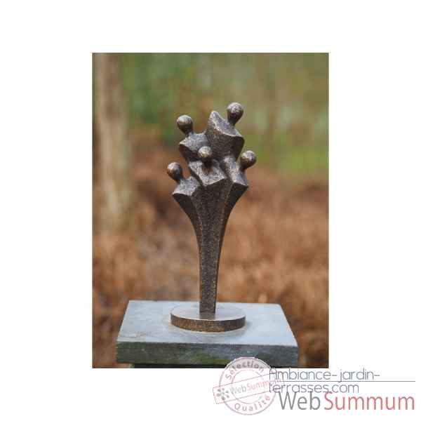 Statuette petite sculpture familiale bronze -AN2385BR-BI