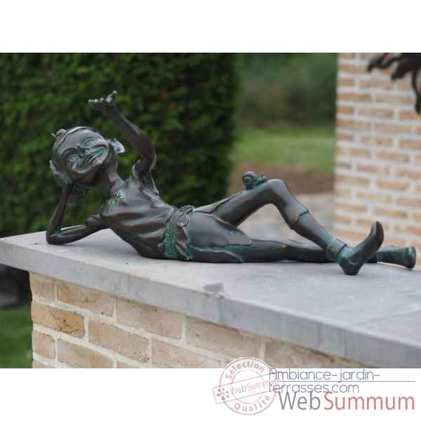 Statuette pixie couche bronze -AN1336BR-V
