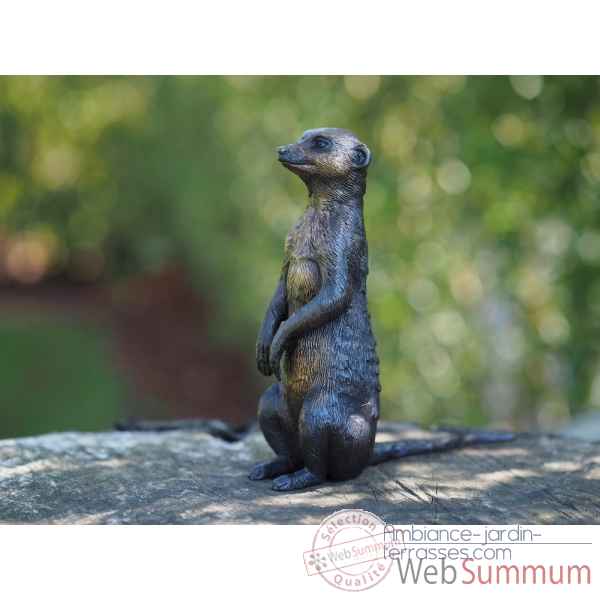 Statuette suricate assis bronze -AN1379BR-B