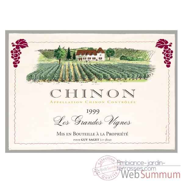 Torchon imprime Les grandes Vignes - Chinon -1080