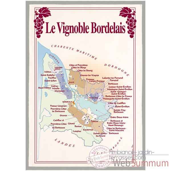 Torchon imprimé vignoble Bordelais -1093