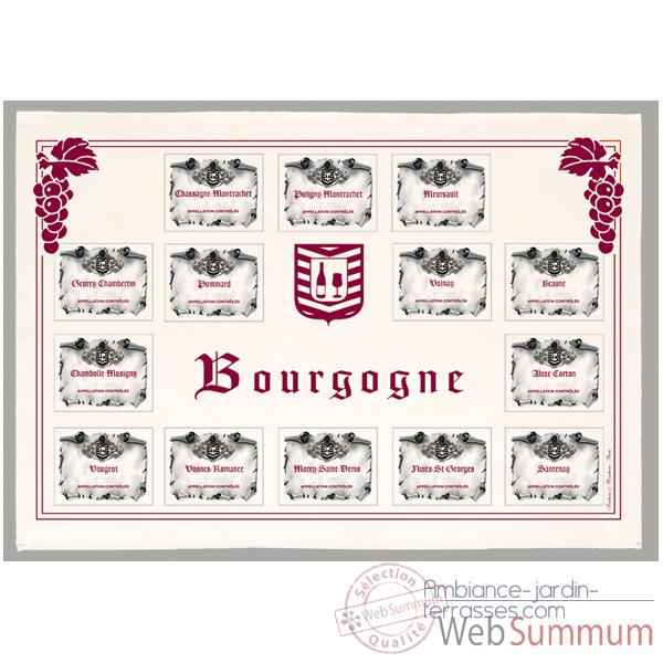 Torchon imprimé appellations Bourgogne -1152