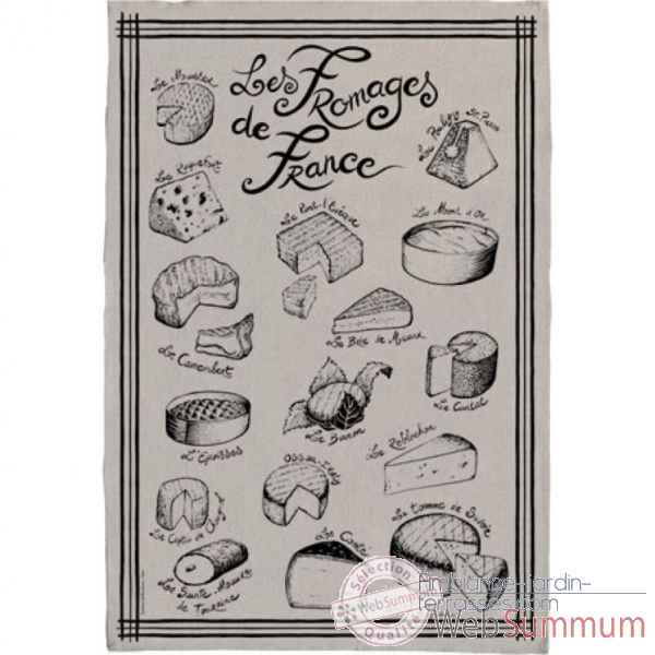 Torchon les fromages de france lot de 3 Torchons et Bouchons -8491063000