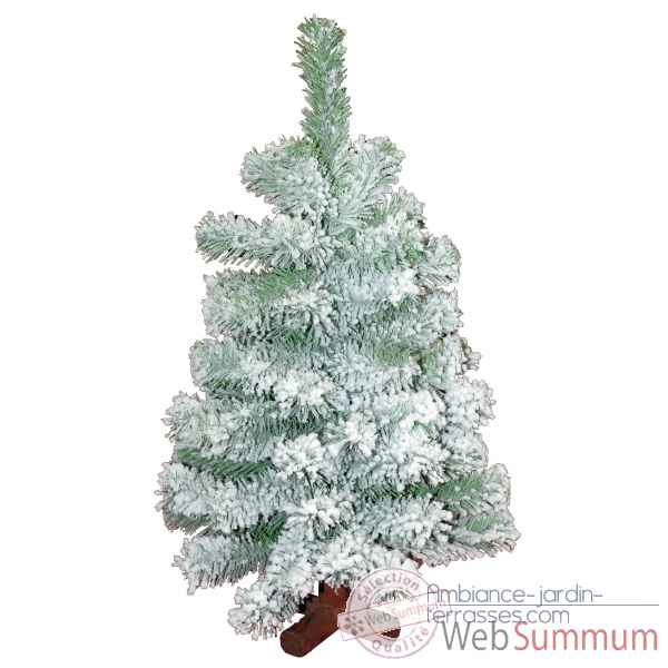 Sapin narvik mini pine green flocked white h45cm Van der Gucht -31NAR45