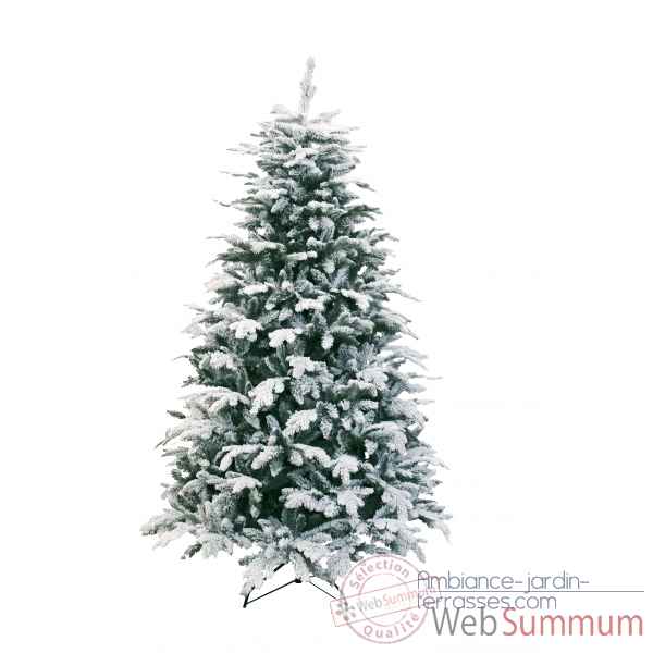 Sapin oslo snow pine hook on flocked white h150cm Van der Gucht -31OSL150