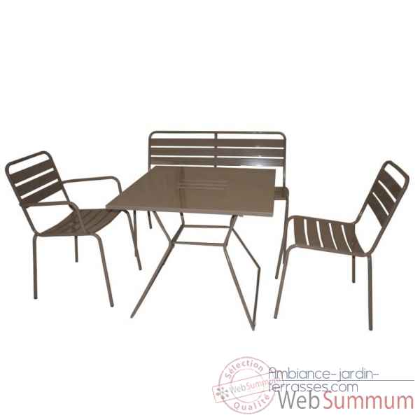 Table carree taupe Chalet Jardin -35-902374