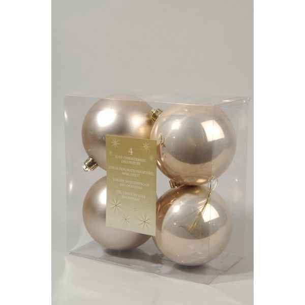 Boules plastique uni brill-mat perle 100 mm Kaemingk -22177