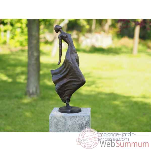 Statuette dame penchee en arriere bronze -AN2084BR-B