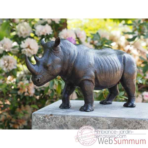 Statuette rhinoceros bronze -AN1352BR-B